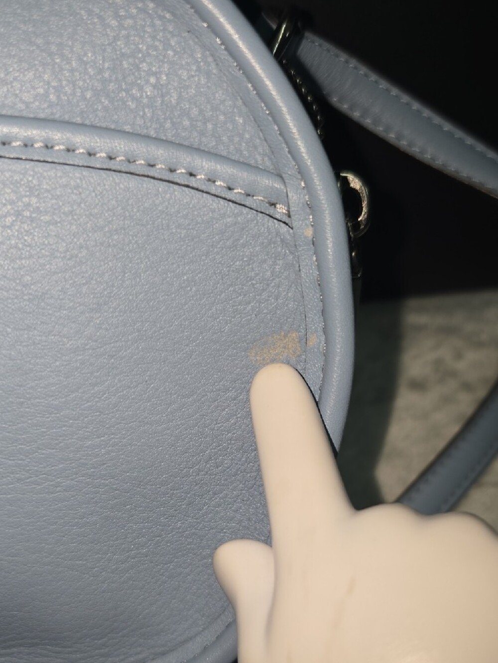 Coach Canten  Round Pebble Leather Crossbody in Light Blue - Picture 11 of 11